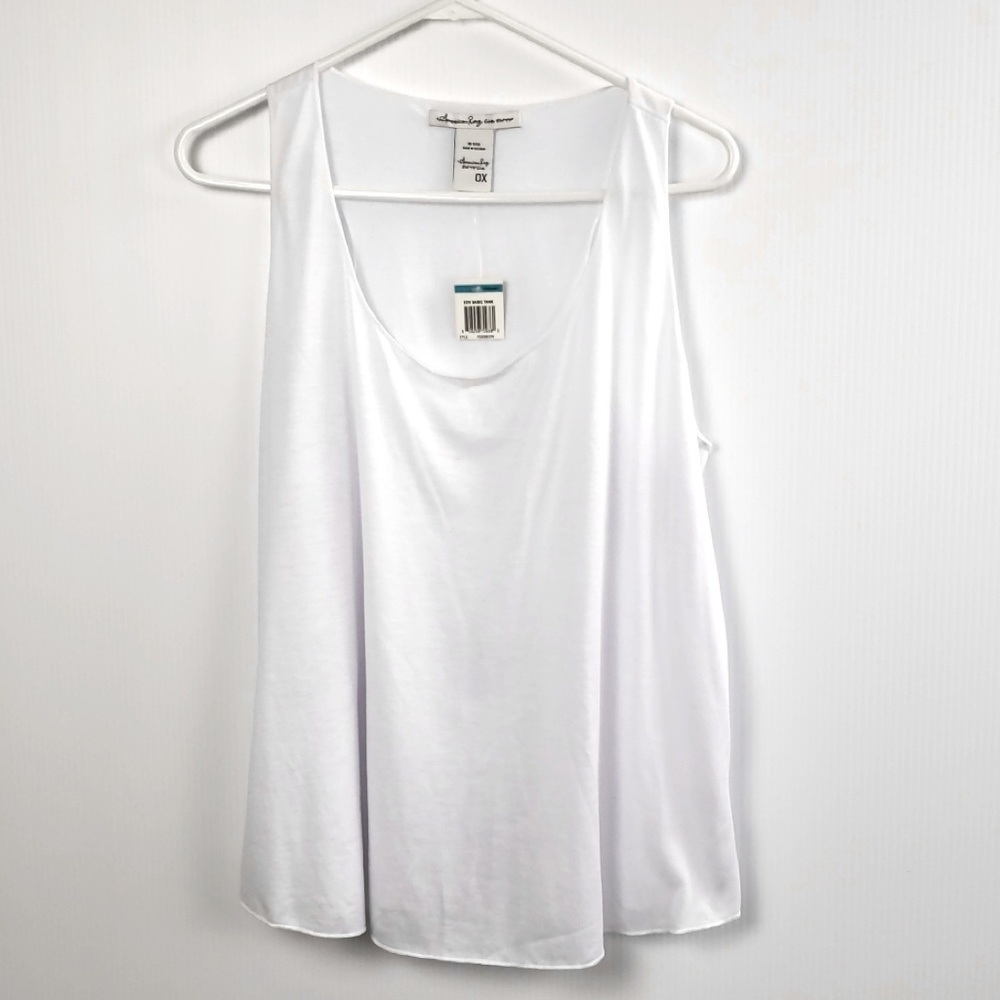 💚American Rag Women's Basic Tank top white sz0X